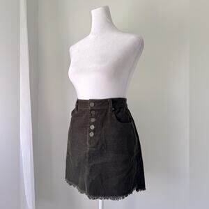 Indigo Rein Dark Brown Corduroy Mini Skirt